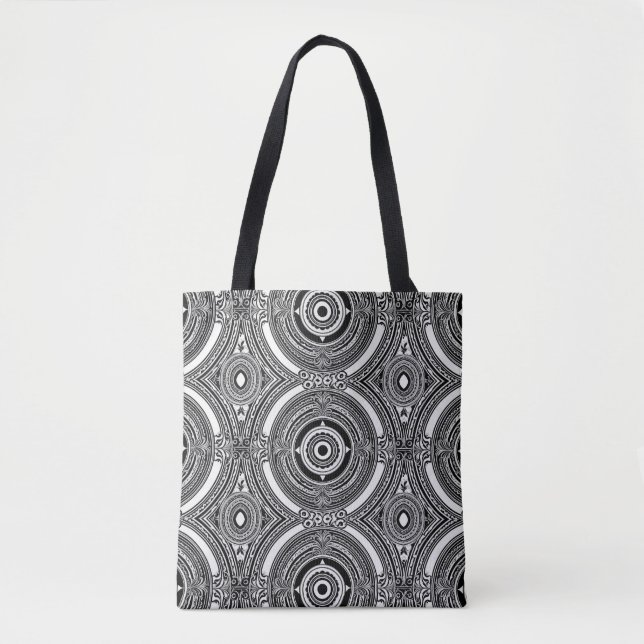 Bolso De Tela B&W Medallion Motif (Anverso)