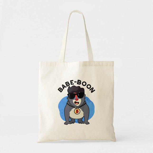 Bolso De Tela Babe-boon Gracioso mono animal Baboon Pun (Frente)