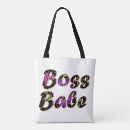 Bolso De Tela Babe de jefe en floral negra