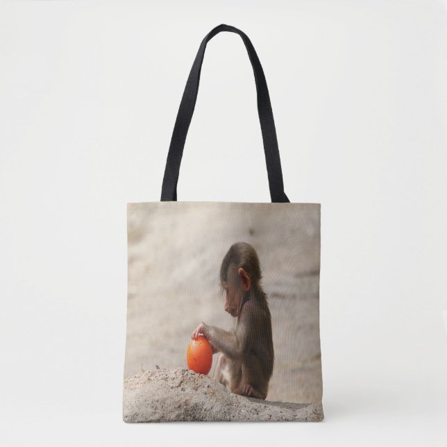 Bolso De Tela Baboon Baby (Anverso)
