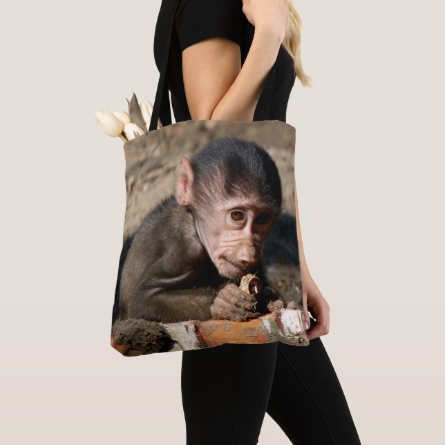 Bolso De Tela Babuino masculino joven tímido de Hamadryas (Detalle)