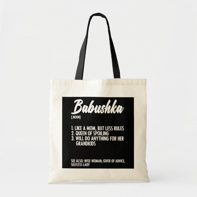 Bolso De Tela Babushka Definition Abuela Madre Rusa (Frente)