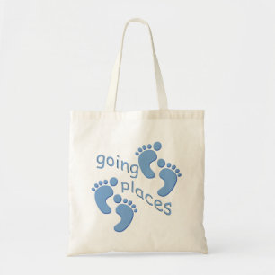 Bolso De Tela Baby Boy Little Meet Gots Plazas Footprints Bag
