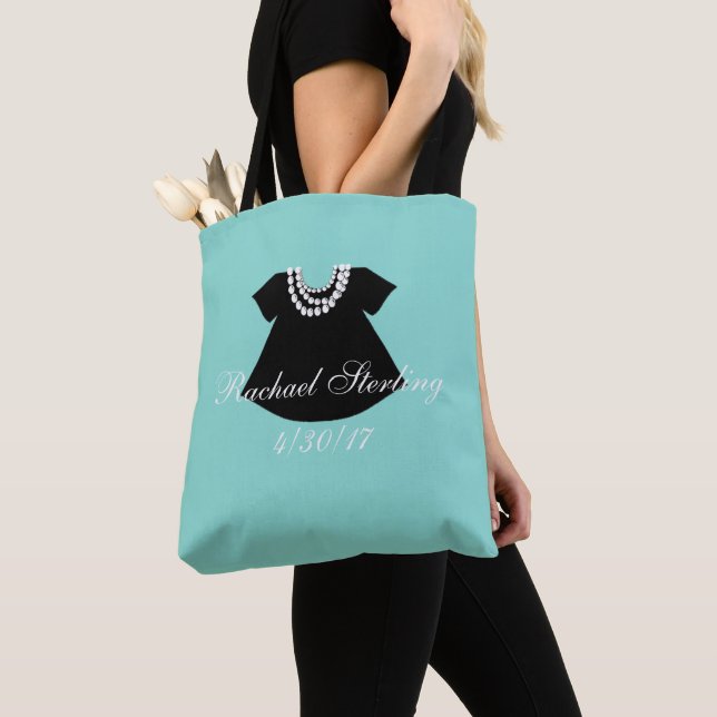Bolso De Tela BABY & CO Chica Pequeño Vestido Negro Fiesta ducha (Detalle)