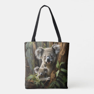Bolso De Tela Baby Koala Bear y Mamá