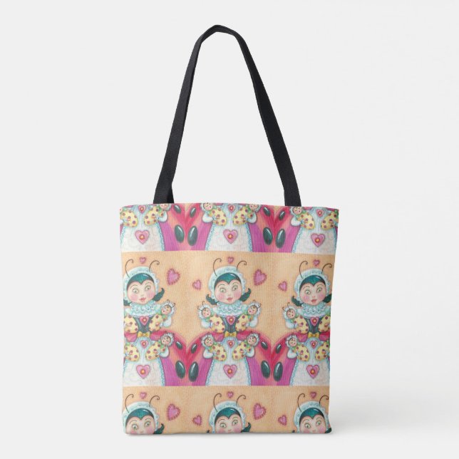 Bolso De Tela Baby Ladybugs Family TOTE BAG Print Global (Reverso)
