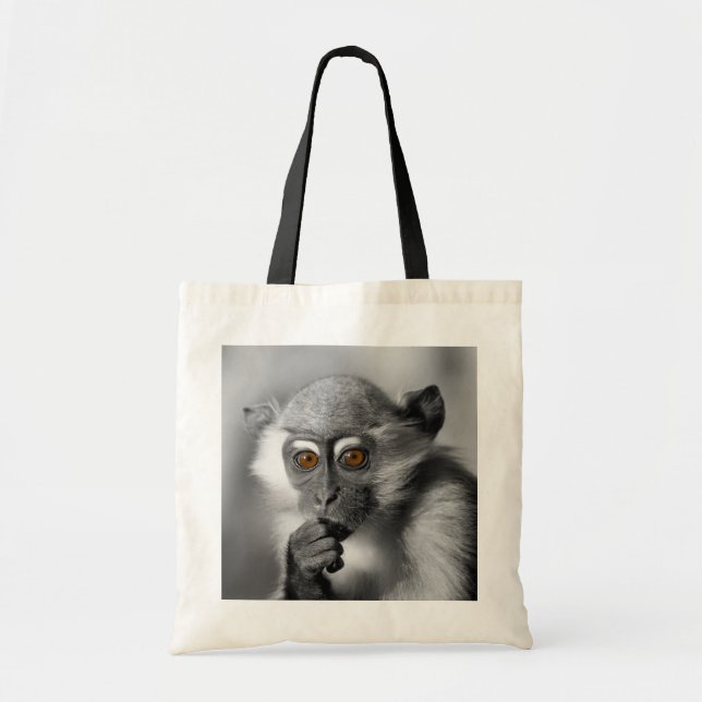 Bolso De Tela Baby Mangabey Monkey (Frente)