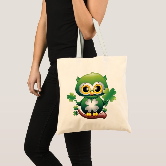 Bolso De Tela Baby Owl Cute St Patrick Cartoon (Anverso (producto))