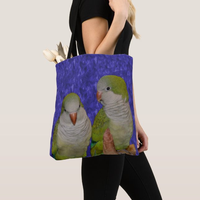 Bolso De Tela Baby Quaker Parrot Pair Animal (Detalle)