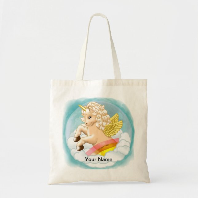 Bolso De Tela Baby Rainbow Unicorn (Frente)