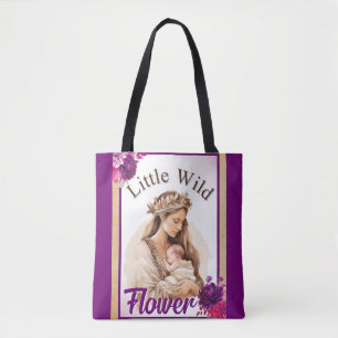 Bolso De Tela Baby Shower Purple Boho