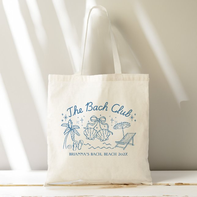 Bolso De Tela Bach club beach seashells bridesmaids gifts custom (Bach club beach seashells bachelorette party favors personalized bridesmaids gifts custom tote bag)