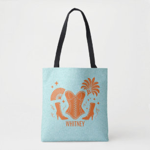 Bolso De Tela Bach de Showgirl de Las Vegas en Naranja + Verde T