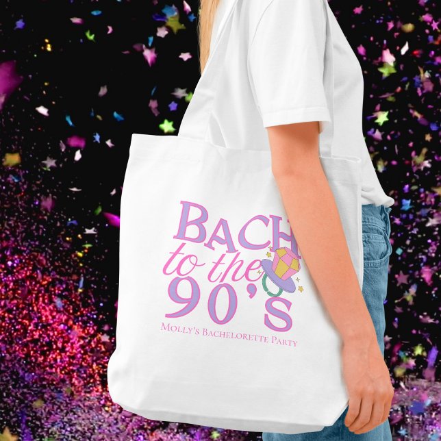 Bolso De Tela Bach to the 90s - Diseño de Fiesta de Bachelorette (Bach to the 90s tote bag with modern serif font – perfect for bridal celebrations!)