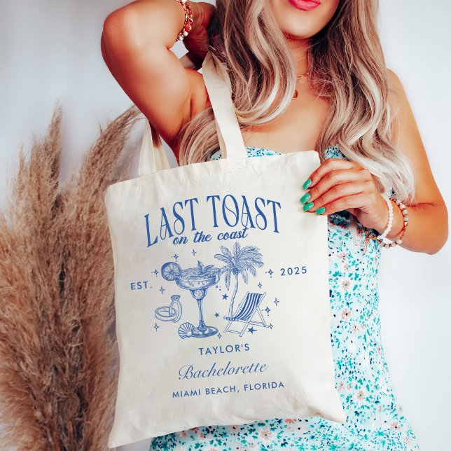 Bolso De Tela Bachelorette Coastal Fiesta de cócteles Moderno Az (Subido por el creador)
