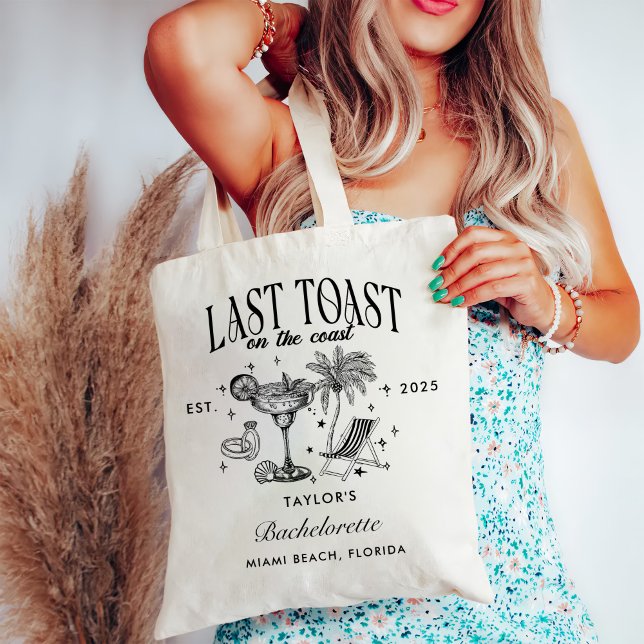 Bolso De Tela Bachelorette Coastal Fiesta de cócteles moderno ne (Subido por el creador)