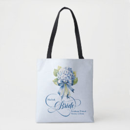 Bolso De Tela Bachelorette de Blue Hydrangea Bouquet Bride