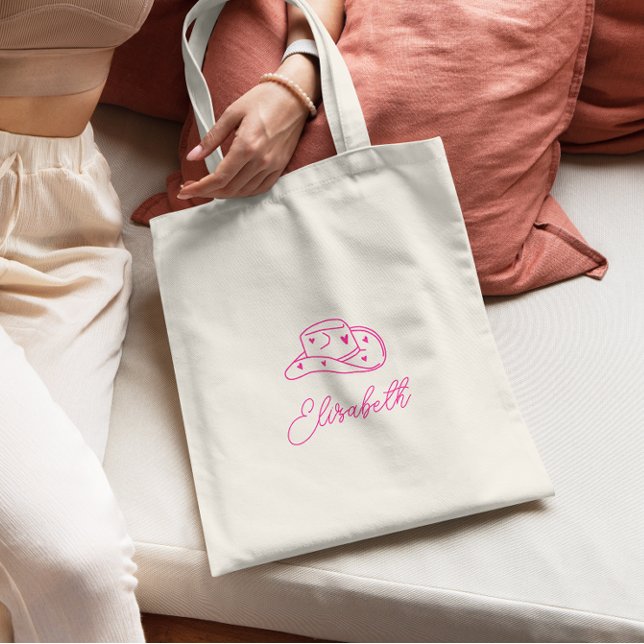 Bolso De Tela Bachelorette Gorra de Cowgirl personalizada (Subido por el creador)