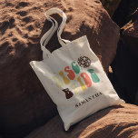 Bolso De Tela Bachelorette Party Disco Bride Nombre Personalizad<br><div class="desc">Bachelorette Disco Bride tote bag que puedes personalizar fácilmente para tu fin de semana de diversión con los chicas antes de la promesa</div>