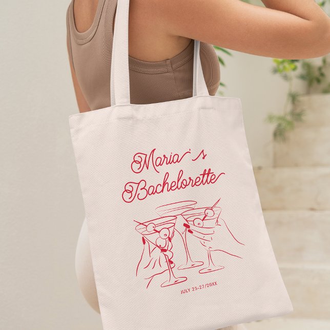 Bolso De Tela Bachelorette Party Moderno (Subido por el creador)
