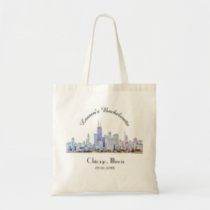 Bolso De Tela Bachelorette personalizada de Chicago Skyline