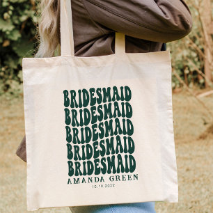 Bolso De Tela Bachelorette personalizada Retro Boho verde esmera