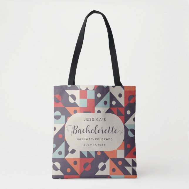 Bolso De Tela Bachelorette Personalizado Retro Vibrante (Anverso)
