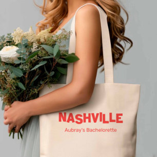 Bolso De Tela Bachelorette Roja Minimalista moderna de Nashville