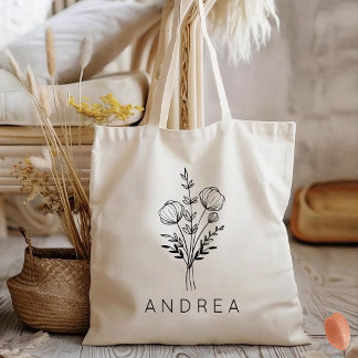 Bolso De Tela Bachelorette | Rustic Wildflower Bridesmaid Name