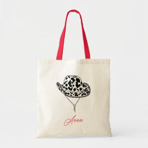 Bolso De Tela Bachelorette Tote Bag, Gorra de Cowgirl personaliz
