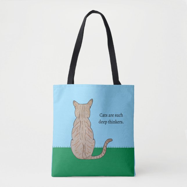 Bolso De Tela Back of Cat-Cats such deep thinkers (Anverso)