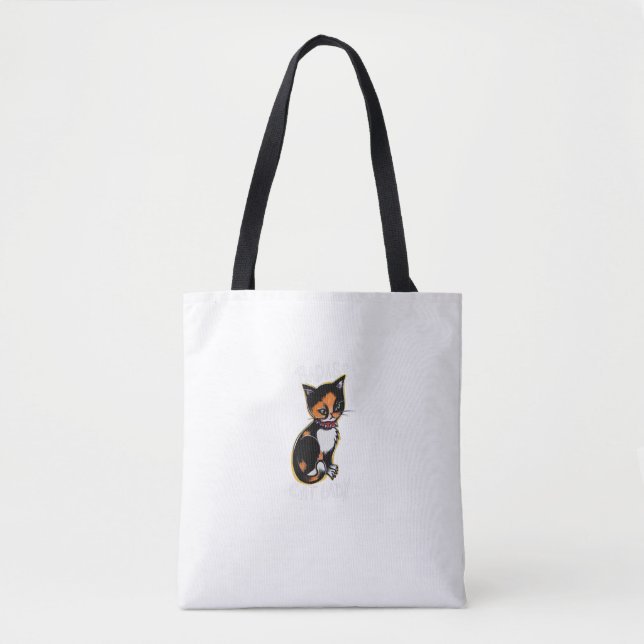 Bolso De Tela Badass Cat Mom Fun Calico (Anverso)