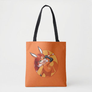 Bolso De Tela Badge Naranja Rena Rouge