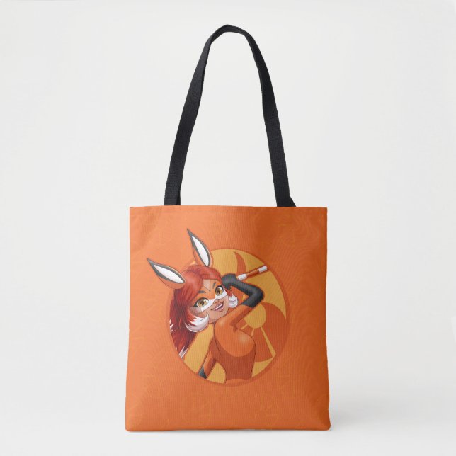 Bolso De Tela Badge Naranja Rena Rouge (Anverso)
