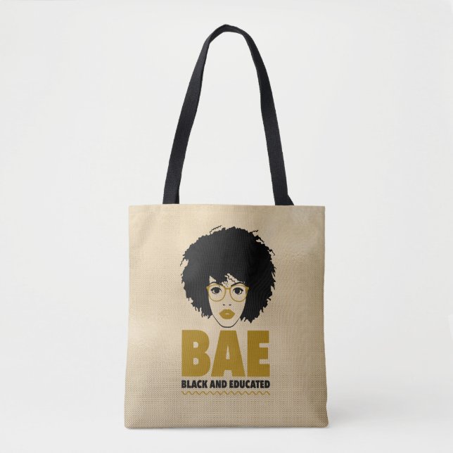 Bolso De Tela BAE: Mujer negra africana educada (Anverso)