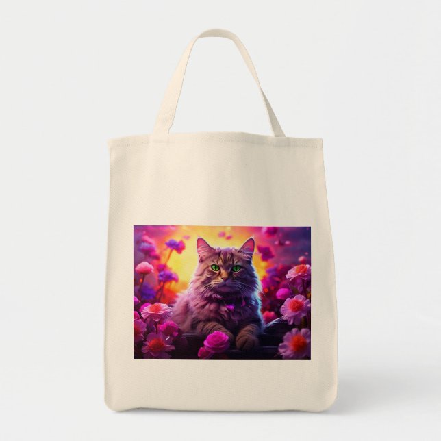 Bolso De Tela Bag with Cat Illustration (Frente)