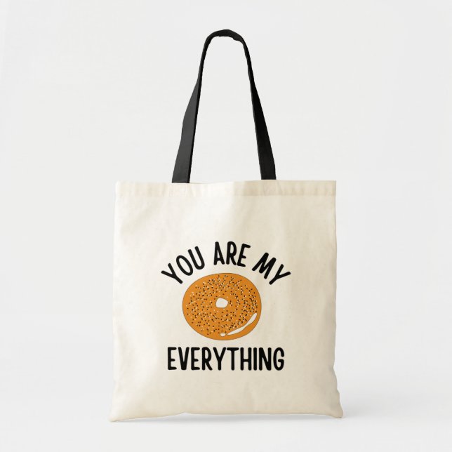 Bolso De Tela Bagel You  Are My Everything Funny (Frente)