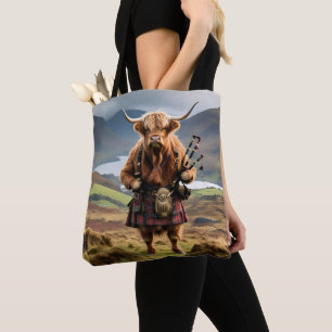 Bolso De Tela Bagpiper de vaca de la región montañosa de Escocia