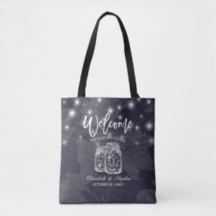 Bolso De Tela Bags de regalo de bienvenida de boda Mason Jars St