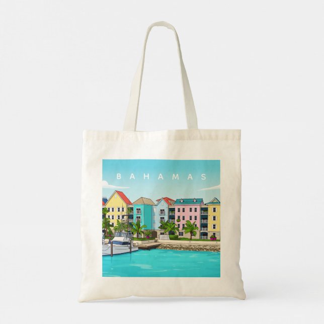 Bolso De Tela Bahamas colourful houses tote bag (Reverso)