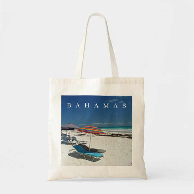 Bolso De Tela Bahamas Harbour Island Beach tumbonas con toallita (Frente)