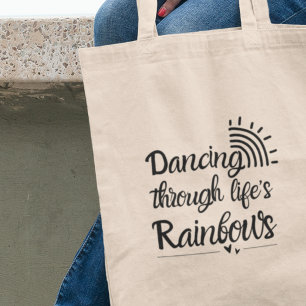 Bolso De Tela Bailando a través de los arcoíris Regalo Inspirado