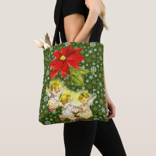 Bolso De Tela Bailando ángeles bebés con copas de nieve
