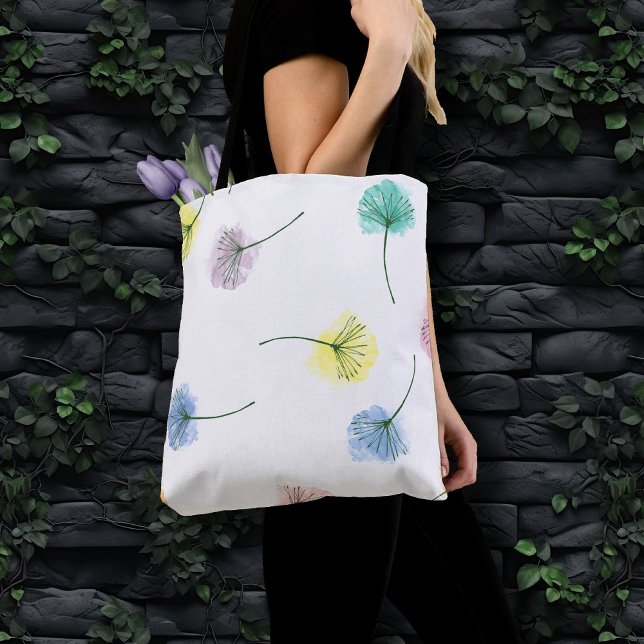 Bolso De Tela Bailando Dandelions | Patrón floral acuarela (Subido por el creador)