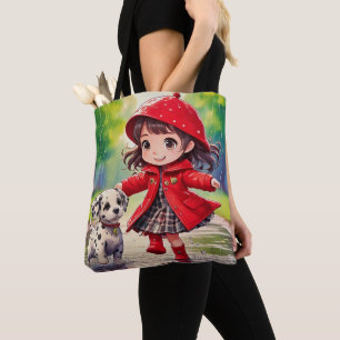 Bolso De Tela Bailando en el arte de la lluvia - chibi
