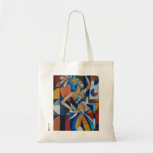 Bolso De Tela Bailarín Africano Vibrante Cubista Geométrico Mode