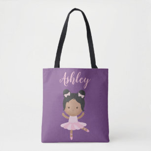 Bolso De Tela Bailarín afroamericano del tutú del rosa del