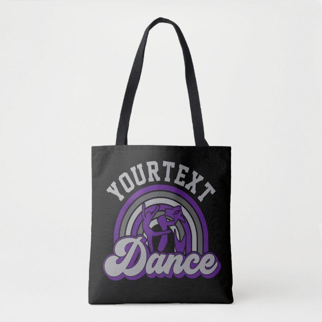 Bolso De Tela Bailarín de ballet AGREGAR TEXTO Grabador de baile (Anverso)