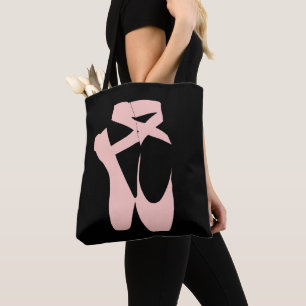 Bolso De Tela Bailarín de ballet con zapatos de ballet rosado