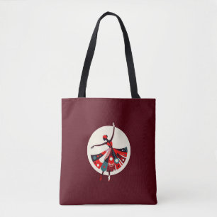 Bolso De Tela Bailarín de gracia en movimiento geométrico